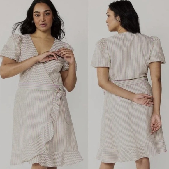 Super Cute NWT multi-colored Summer Wrap Dress, Size XL - Picture 3 of 3